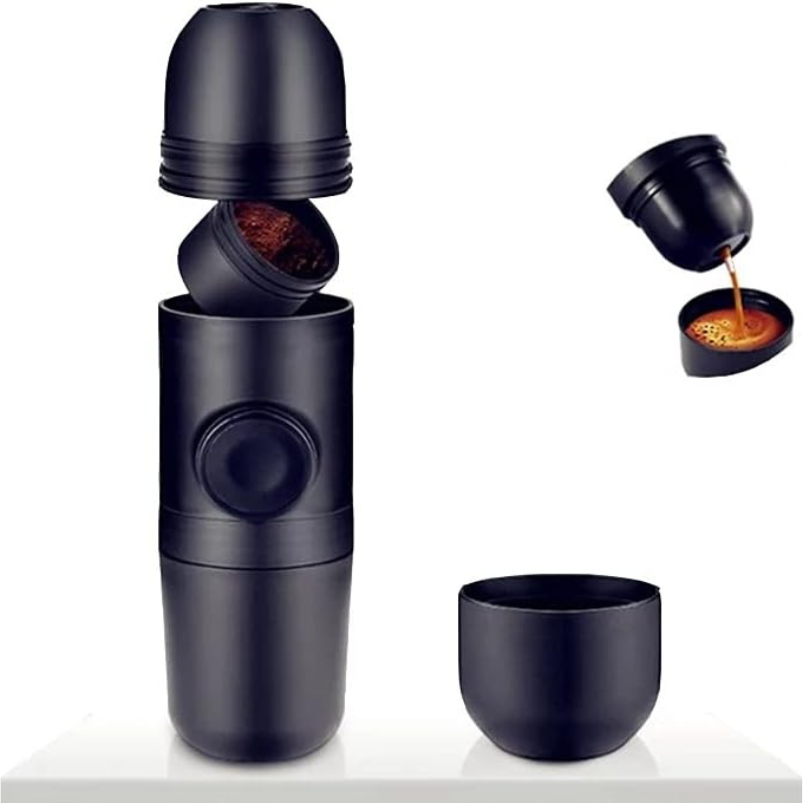 Portable Mini Espresso Maker – Ground Coffee & Capsule Compatible