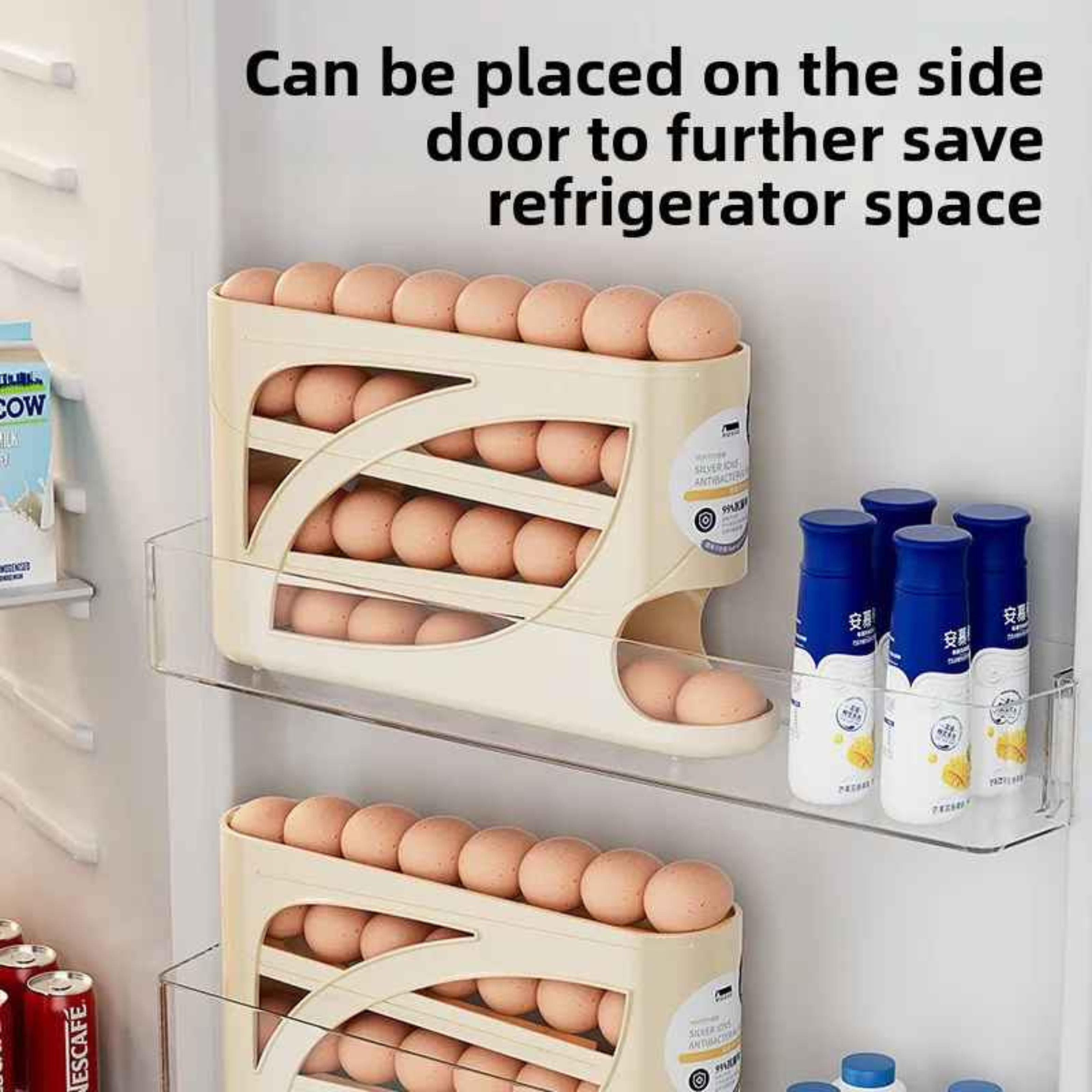 Rolling Egg Dispenser Rack – Automatic Egg Organizer