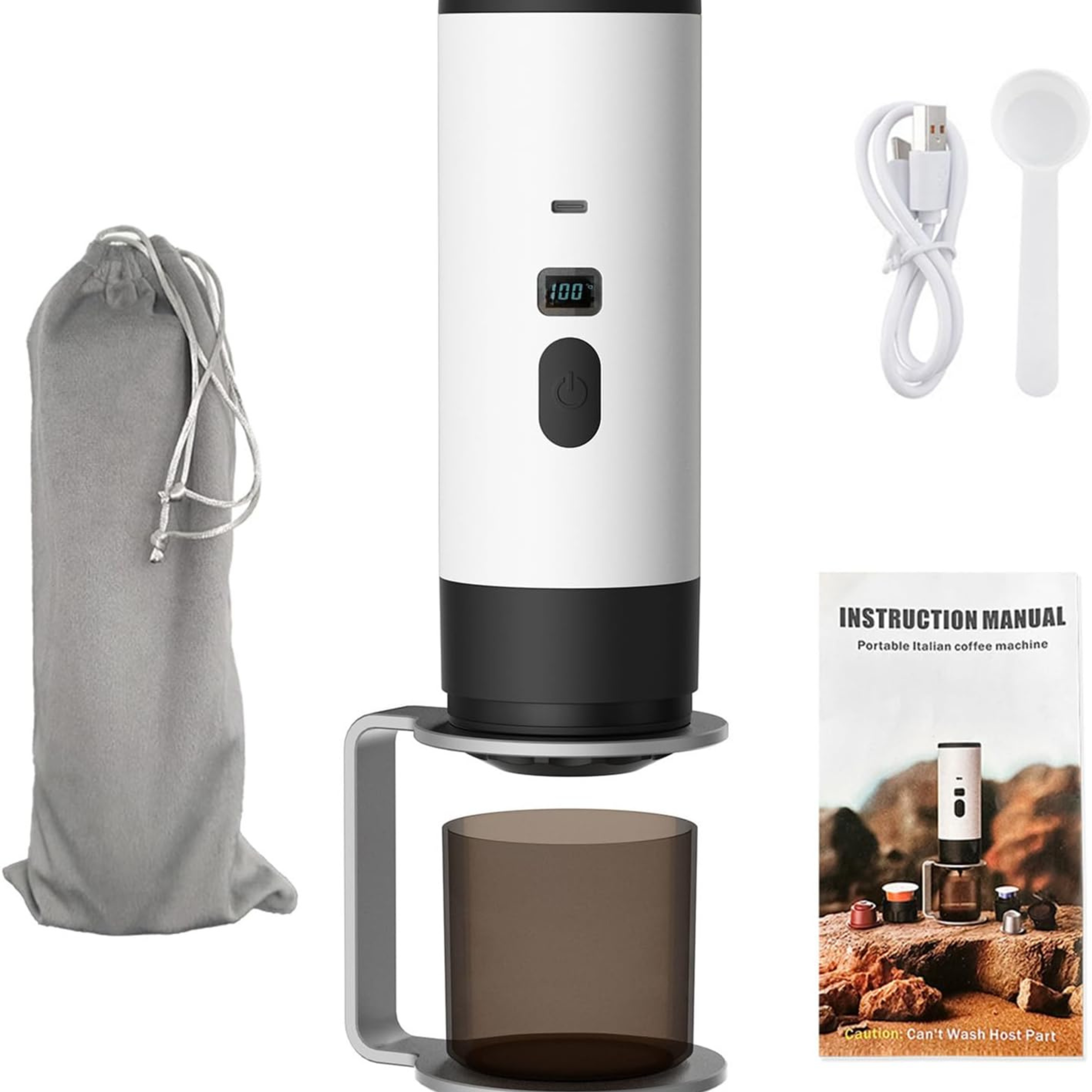 Portable Electric Coffee Maker – Self-Heating, Wireless & Travel-Ready