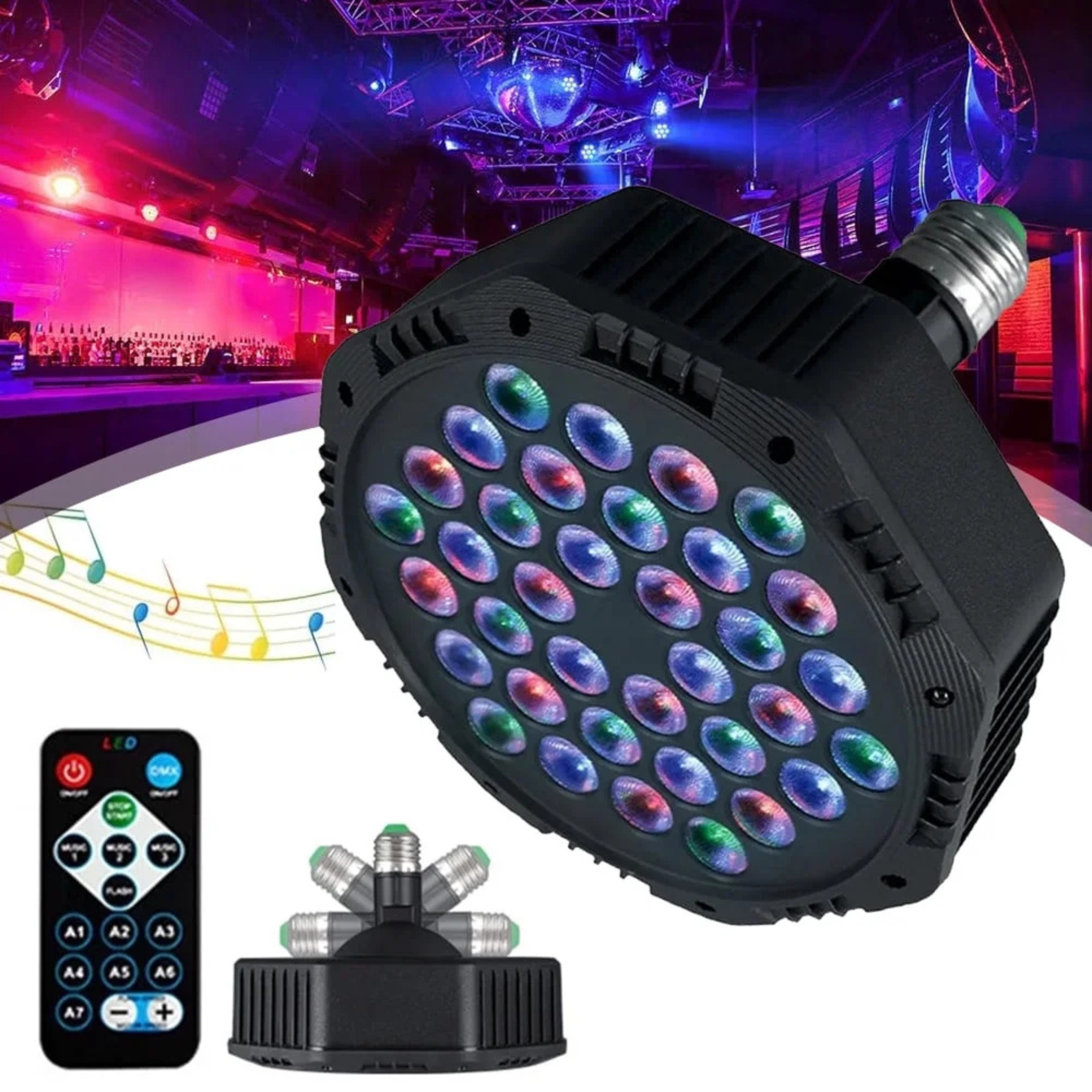 LED PAR light with remote