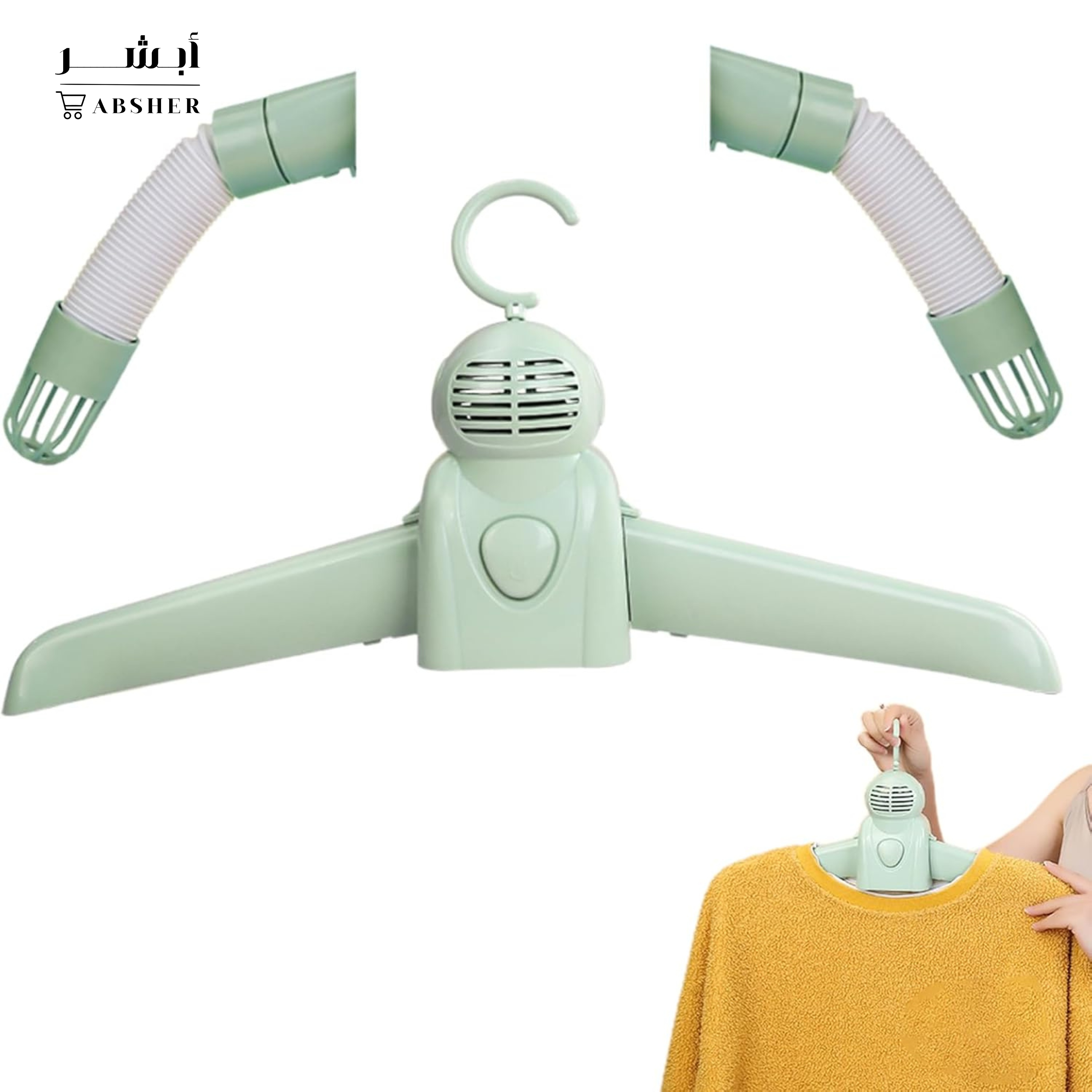 Shoe drying device with hot air