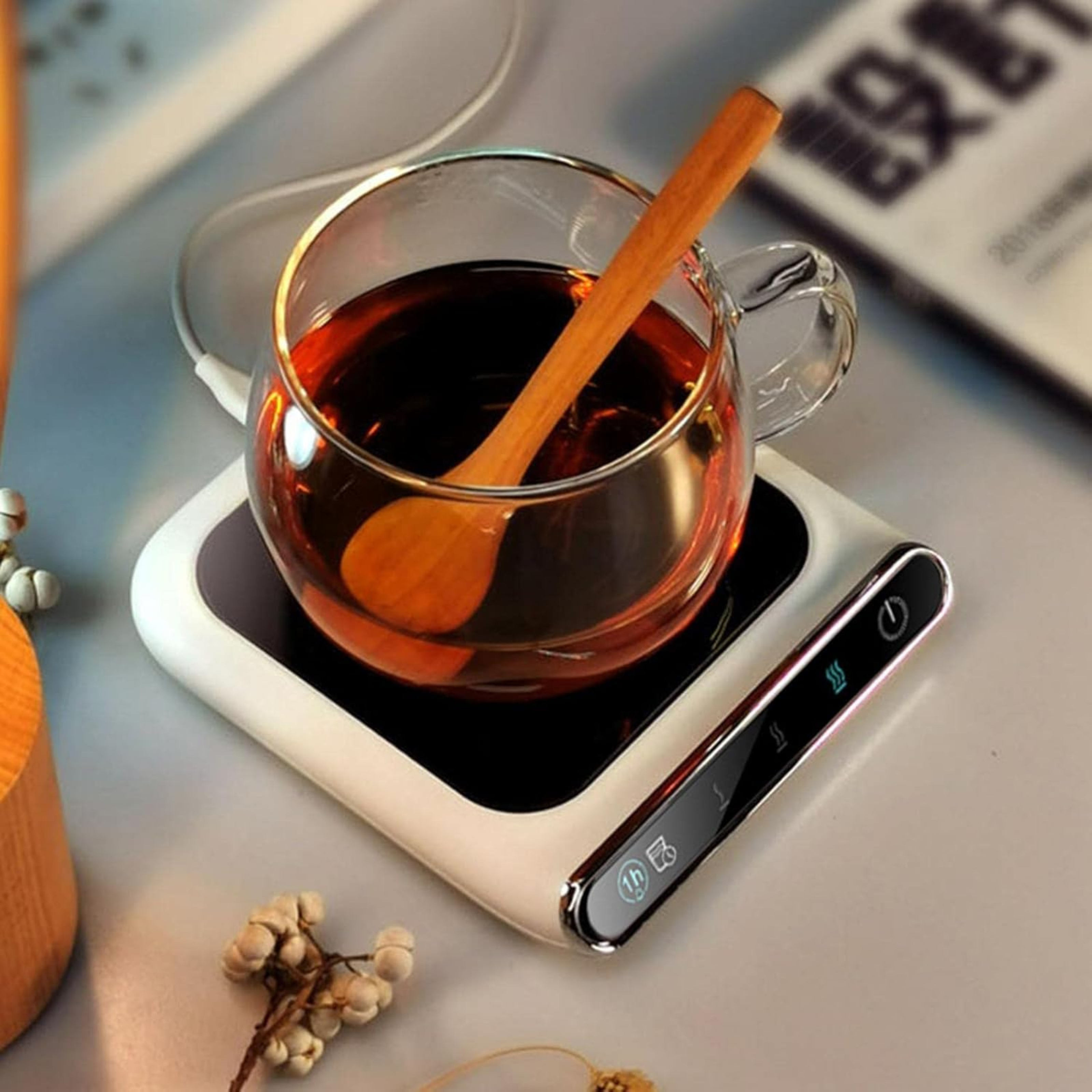 Portable beverage heating coaster