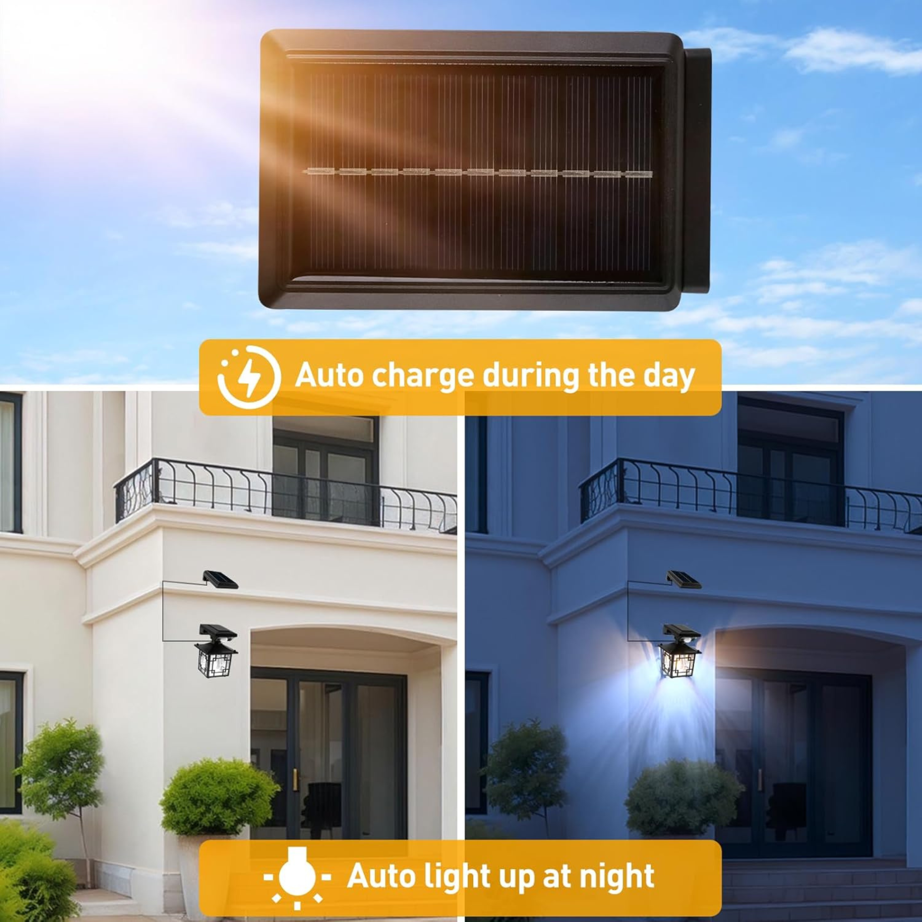 Motion detection wall light at night