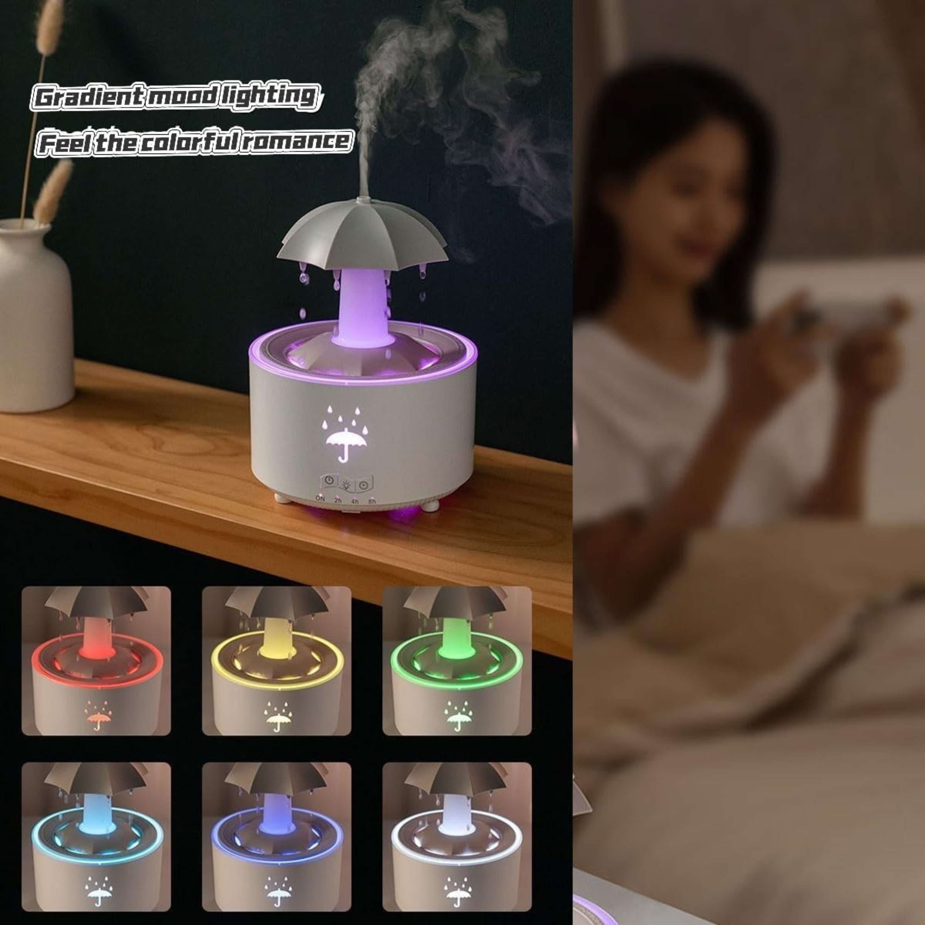 Absher RainCloud | Soothing Rainfall Humidifier & Diffuser