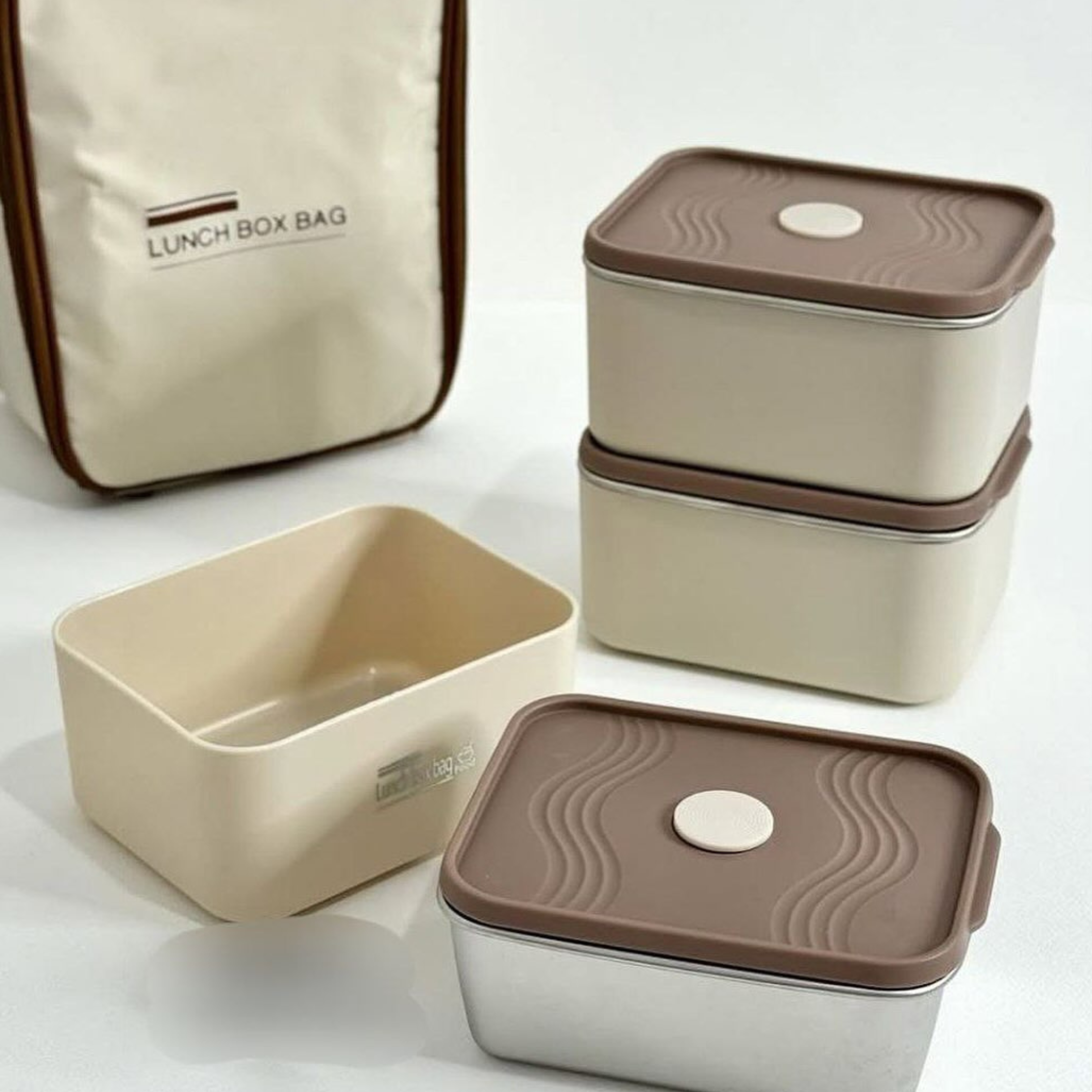 3-Layer Lunch Box Set with Bag