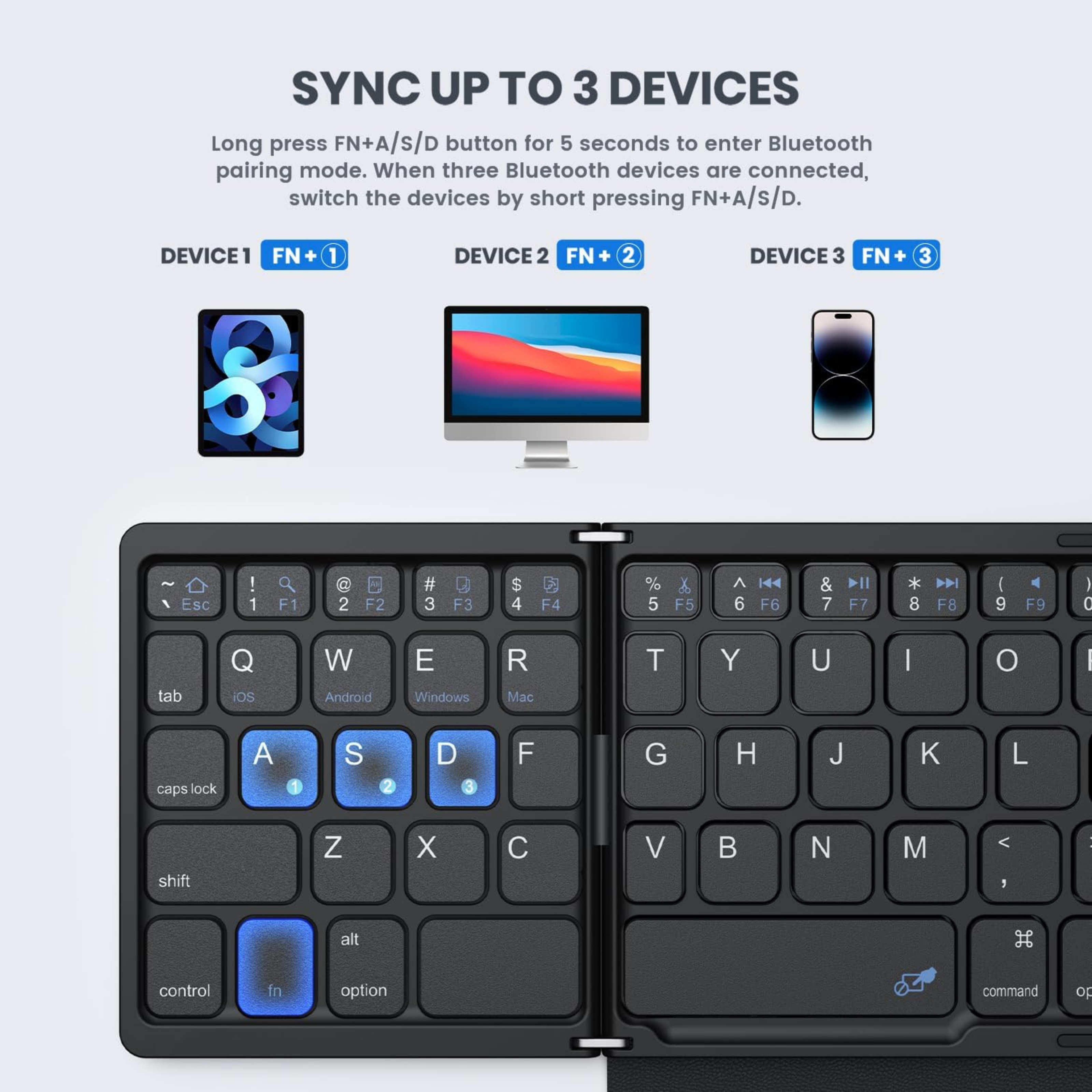 Bluetooth Folding Keyboard – Touch Version