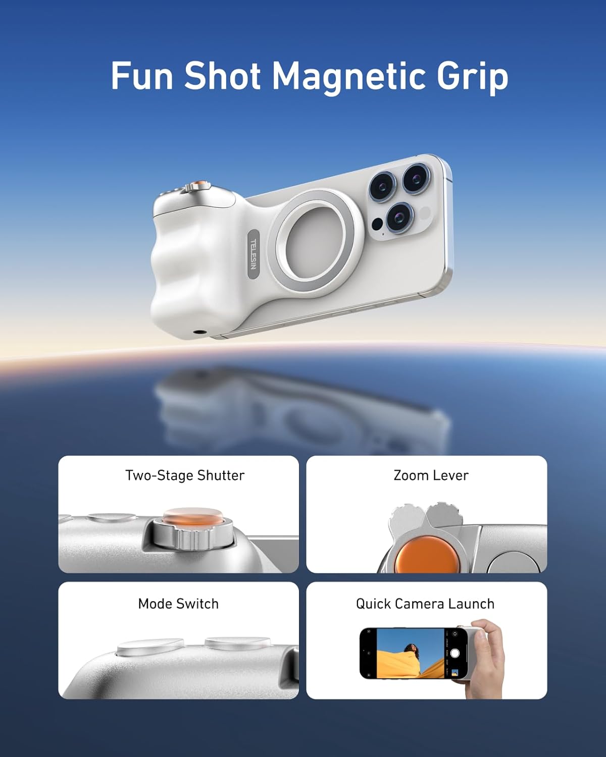 TELESIN Fun Shot Magnetic Grip – MagSafe Phone Holder