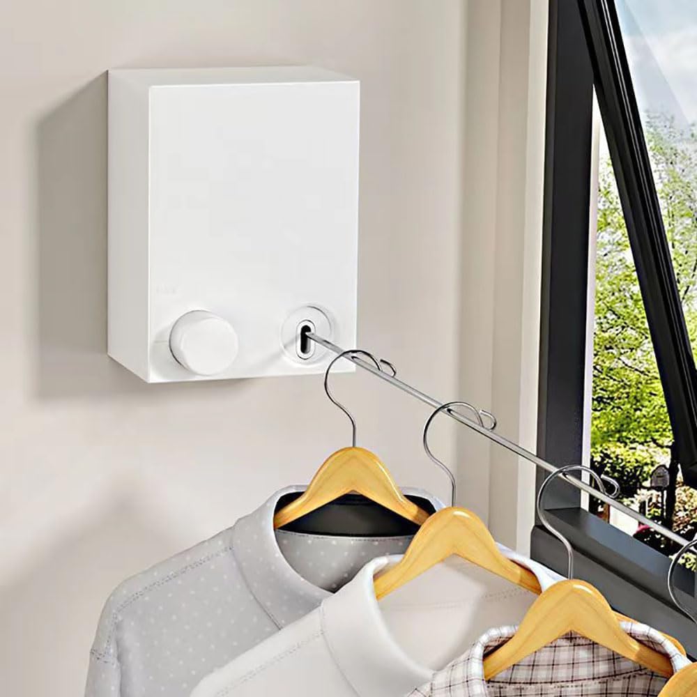 Retractable Wall-Mounted Clothesline – Telescopic Drying Rope