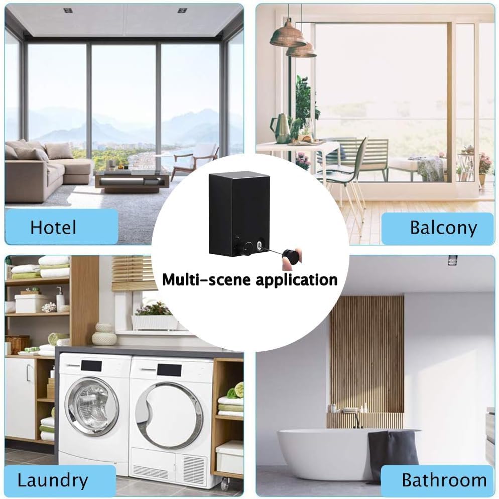 Retractable Wall-Mounted Clothesline – Telescopic Drying Rope