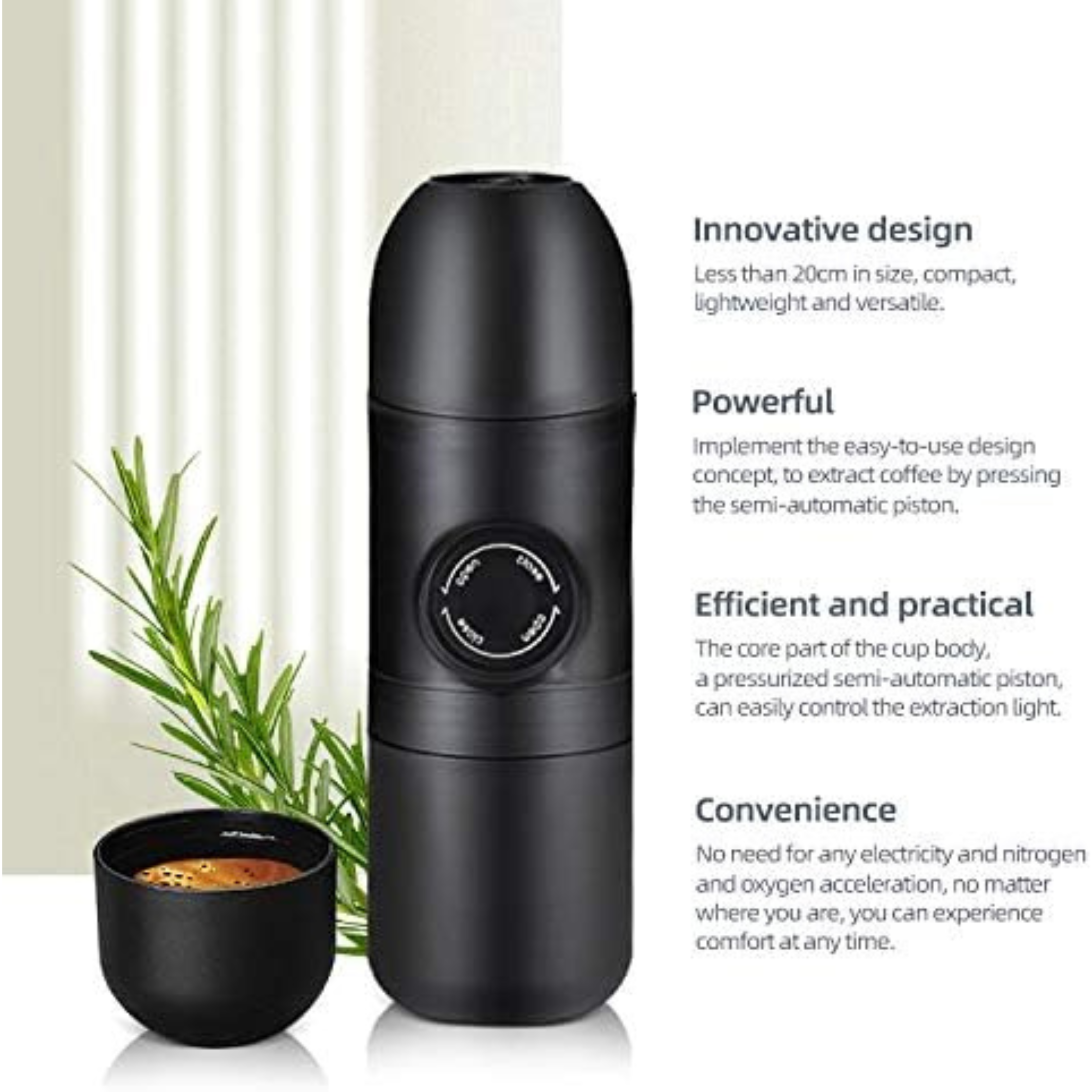 Portable Mini Espresso Maker – Ground Coffee & Capsule Compatible