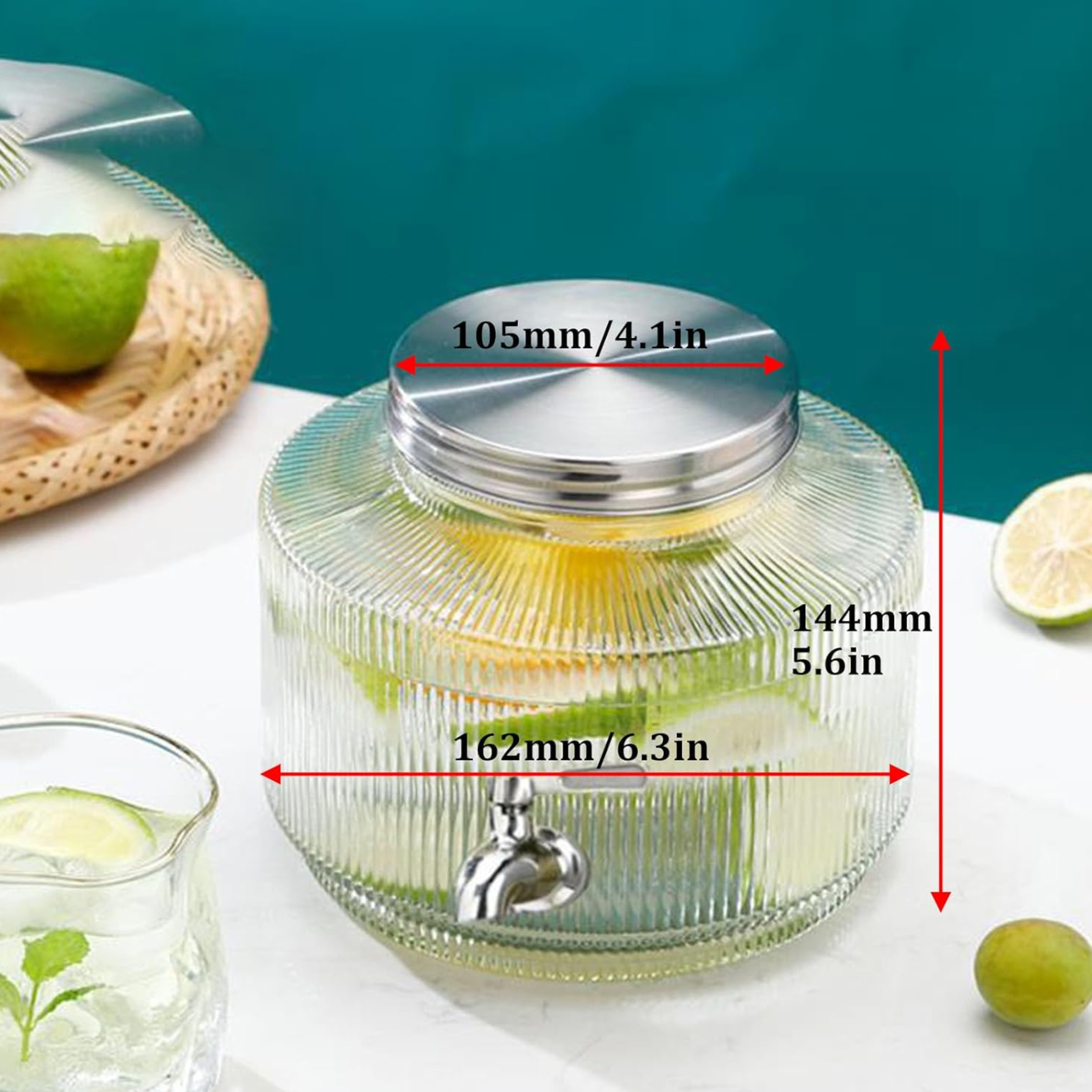 Premium Glass Beverage Dispenser – 2L