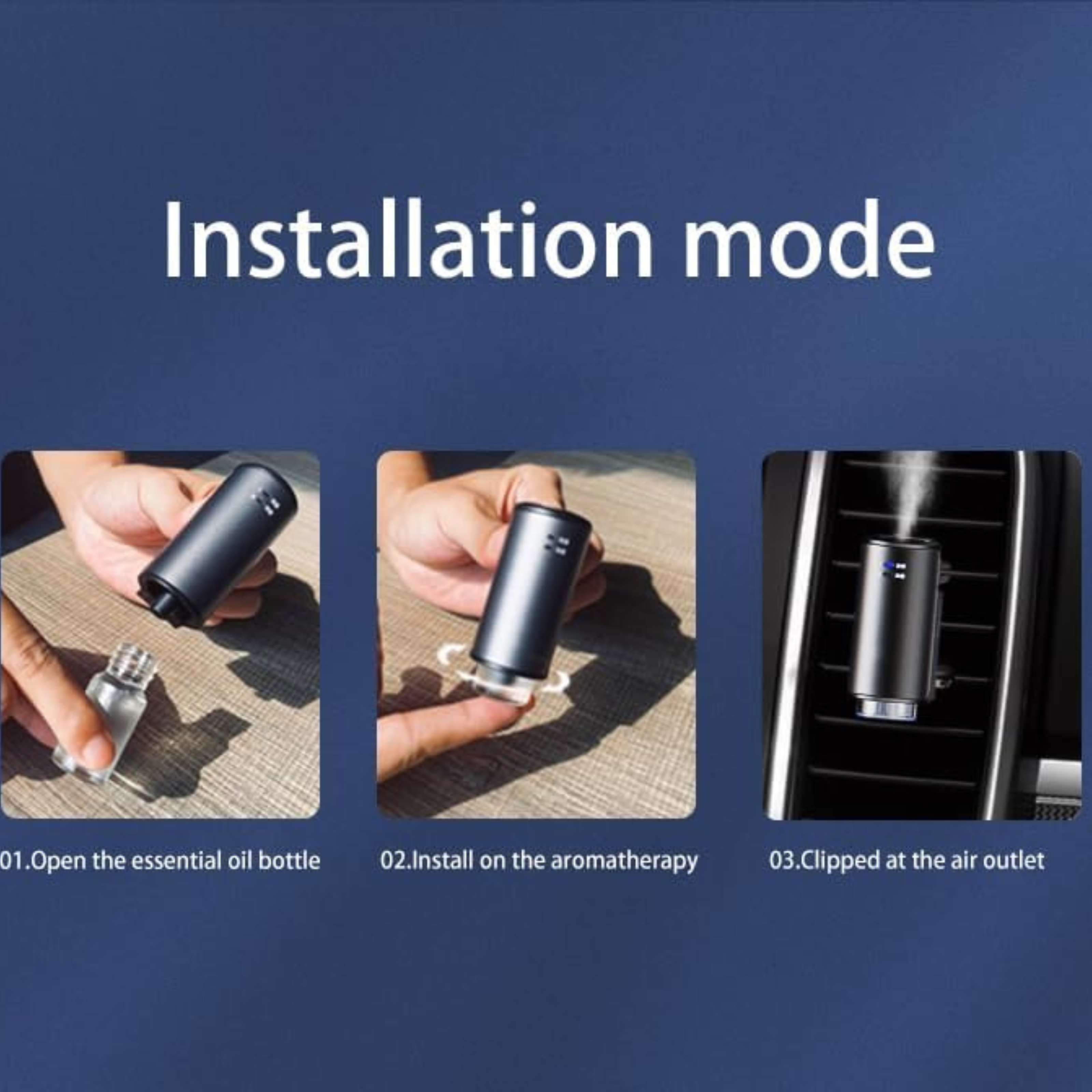 Smart Car Aroma Diffuser – Auto-Sensing Fragrance + Essential Oils