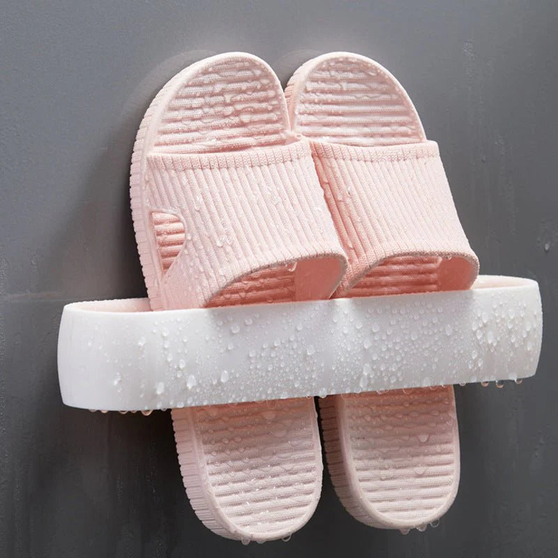 Wall-Mounted Slipper Holder – Space-Saving Bathroom Organization