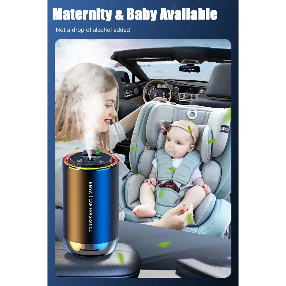 Car Air Purifier & Aroma Diffuser – USB Powered, 7-Color LED